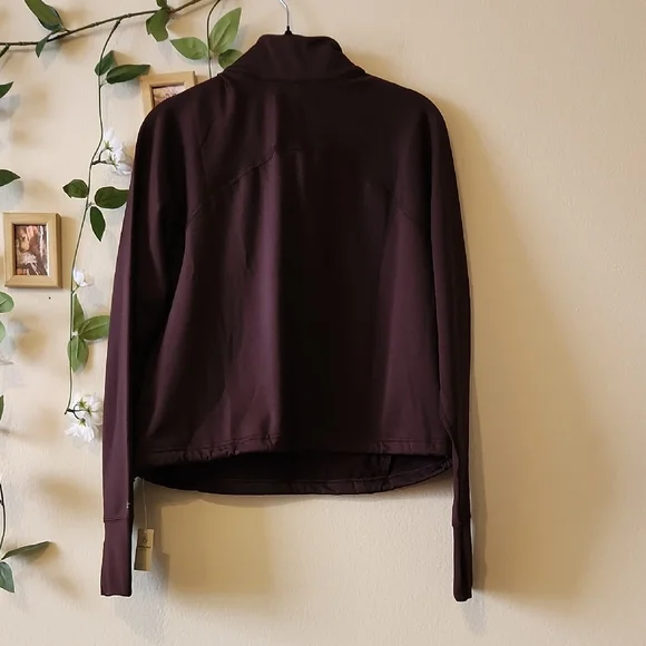 NWT - Aerie Brown Warm Up Quarter Zip Jacket - M - Picture 5 of 5